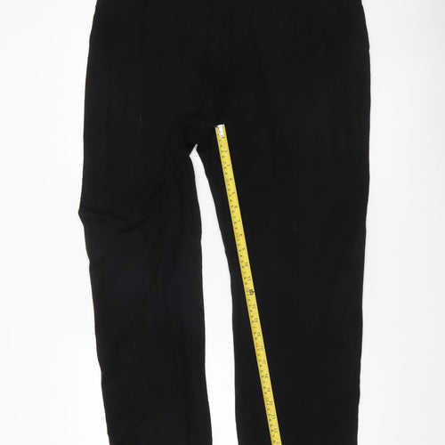 Roman Originals Women Black L Jersey Stretch Straight Leg Trousers