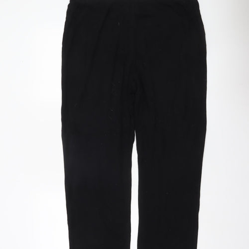 Roman Originals Women Black L Jersey Stretch Straight Leg Trousers