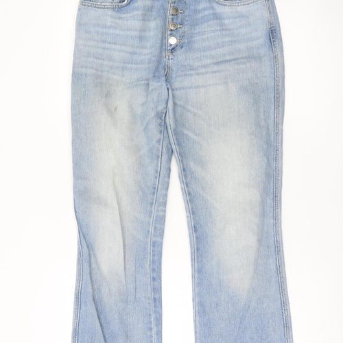 Zara Womens Blue High Rise Straight Leg Jeans Size 10
