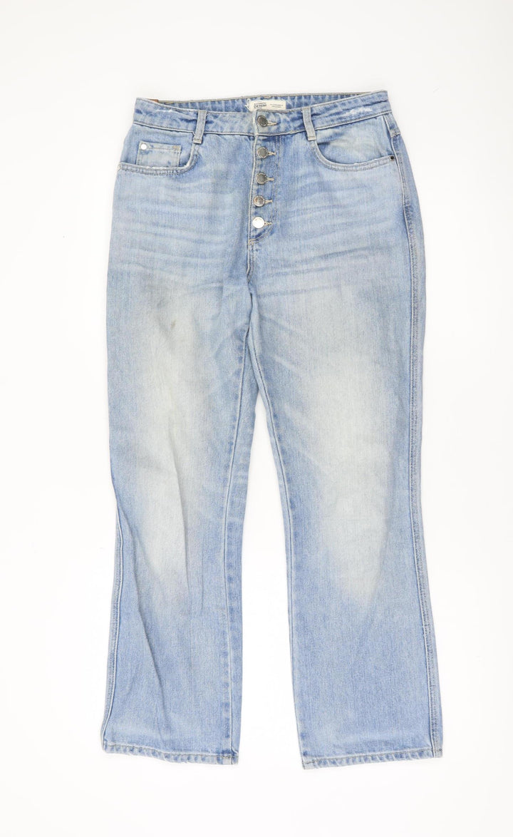 Zara Womens Blue High Rise Straight Leg Jeans Size 10