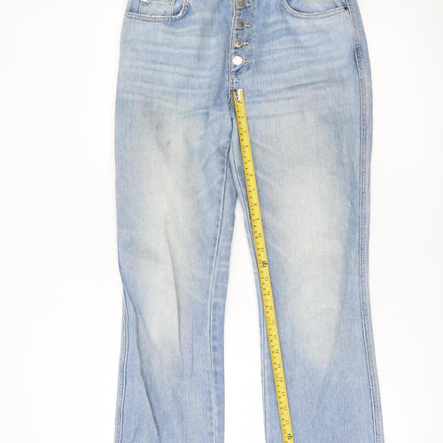 Zara Womens Blue High Rise Straight Leg Jeans Size 10