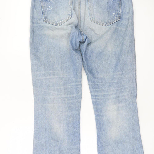 Zara Womens Blue High Rise Straight Leg Jeans Size 10