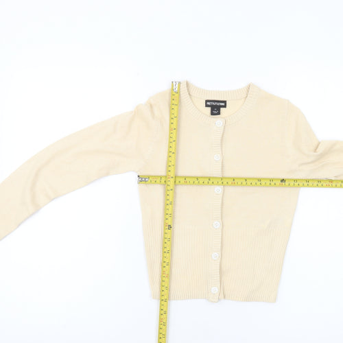 PrettyLittleThing Womens Beige XS Cardigan Crew Neck Knit Jumper