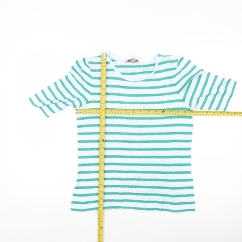 Hobbs Women’s XS Green White Striped Cotton Jersey T-Shirt
