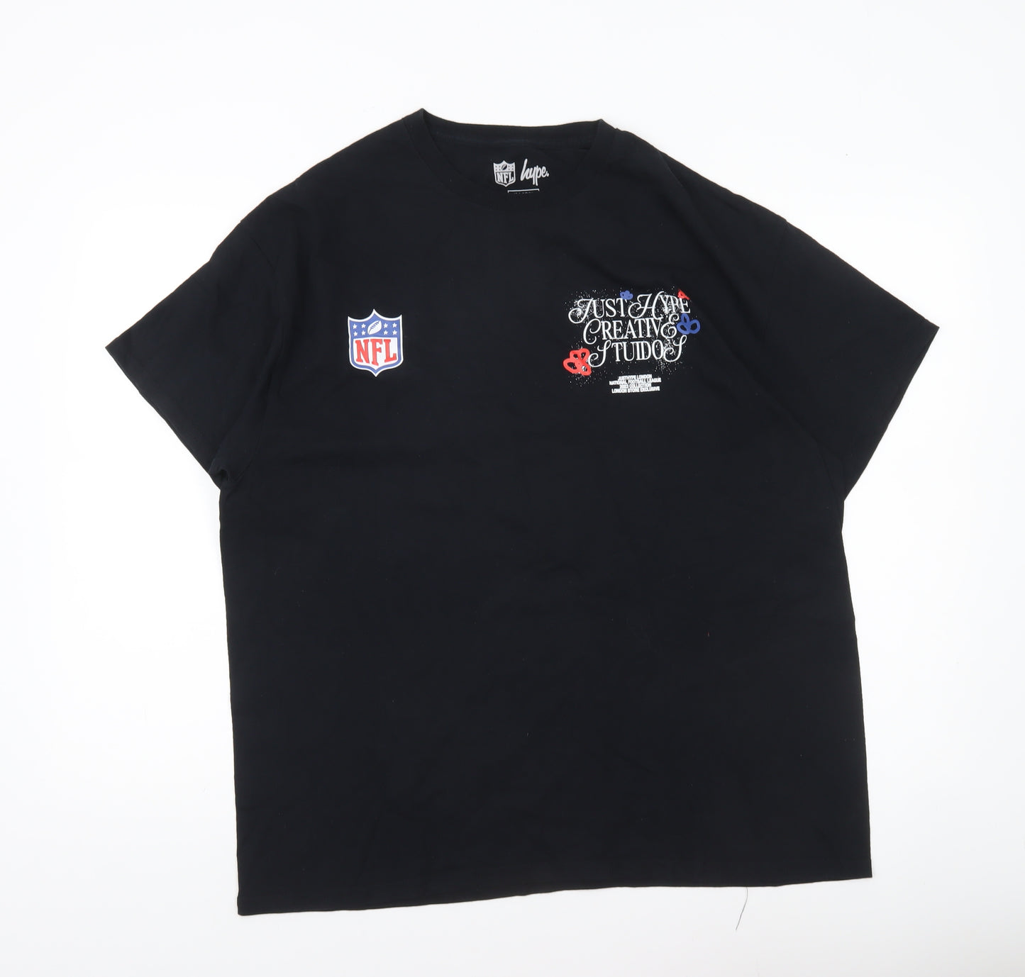 Hype NFL Men’s Black XL Graphic Logo Sports T-Shirt