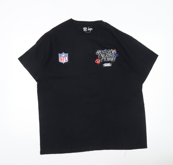 Hype NFL Men’s Black XL Graphic Logo Sports T-Shirt
