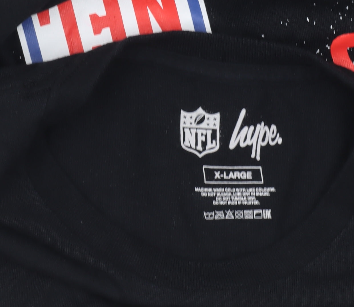 Hype NFL Men’s Black XL Graphic Logo Sports T-Shirt