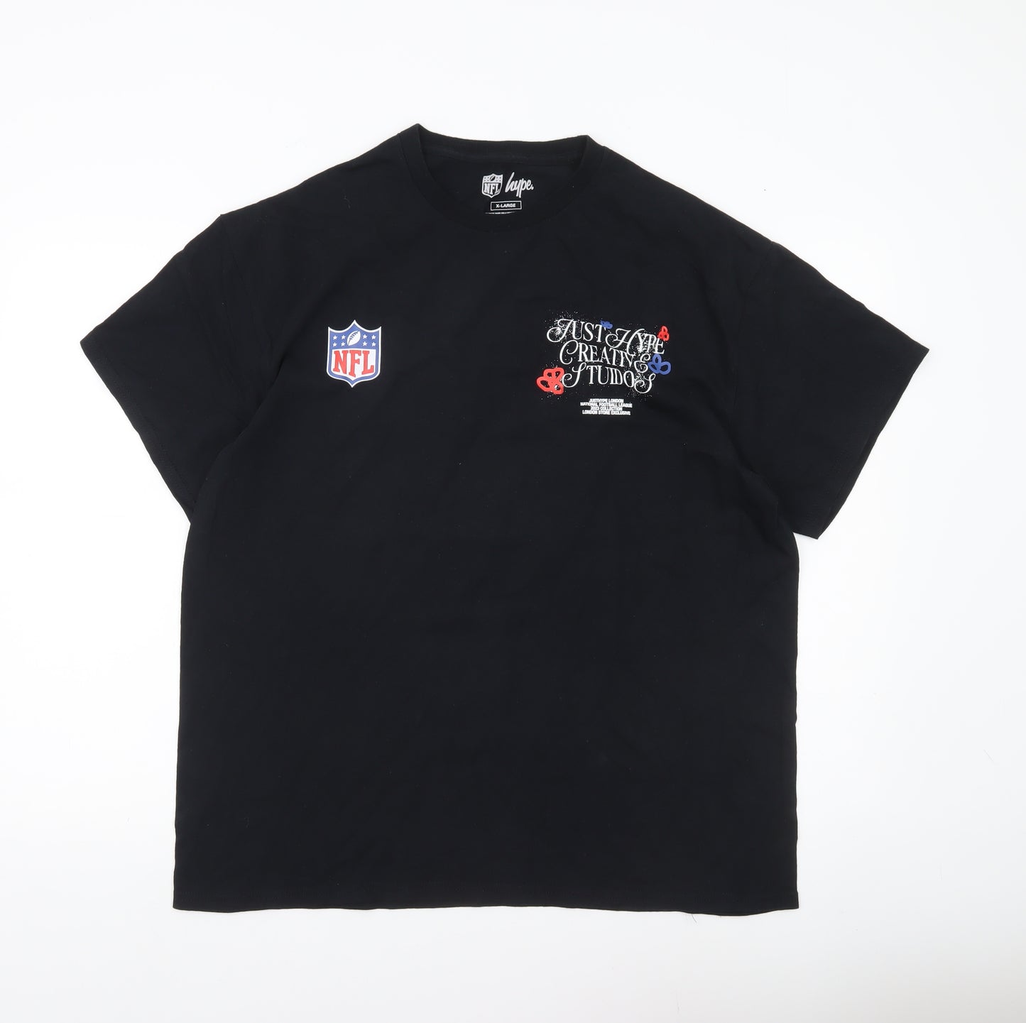 Hype NFL Men's Black XL Graphic Print Short Sleeve T-Shirt