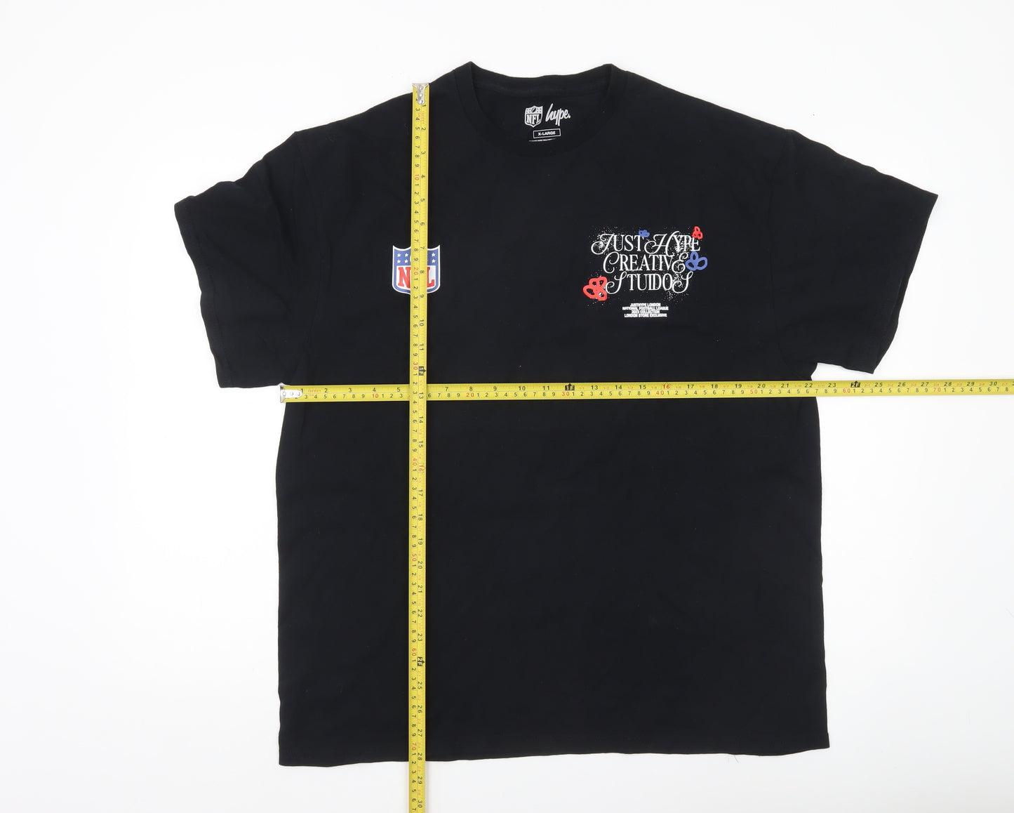 Hype NFL Men's Black XL Graphic Print Short Sleeve T-Shirt