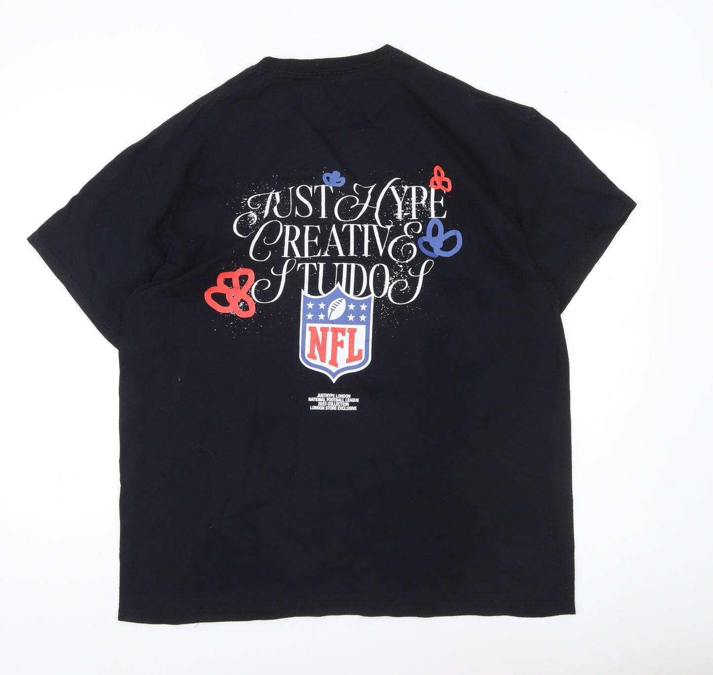 Hype NFL Men's Black XL Graphic Print Short Sleeve T-Shirt