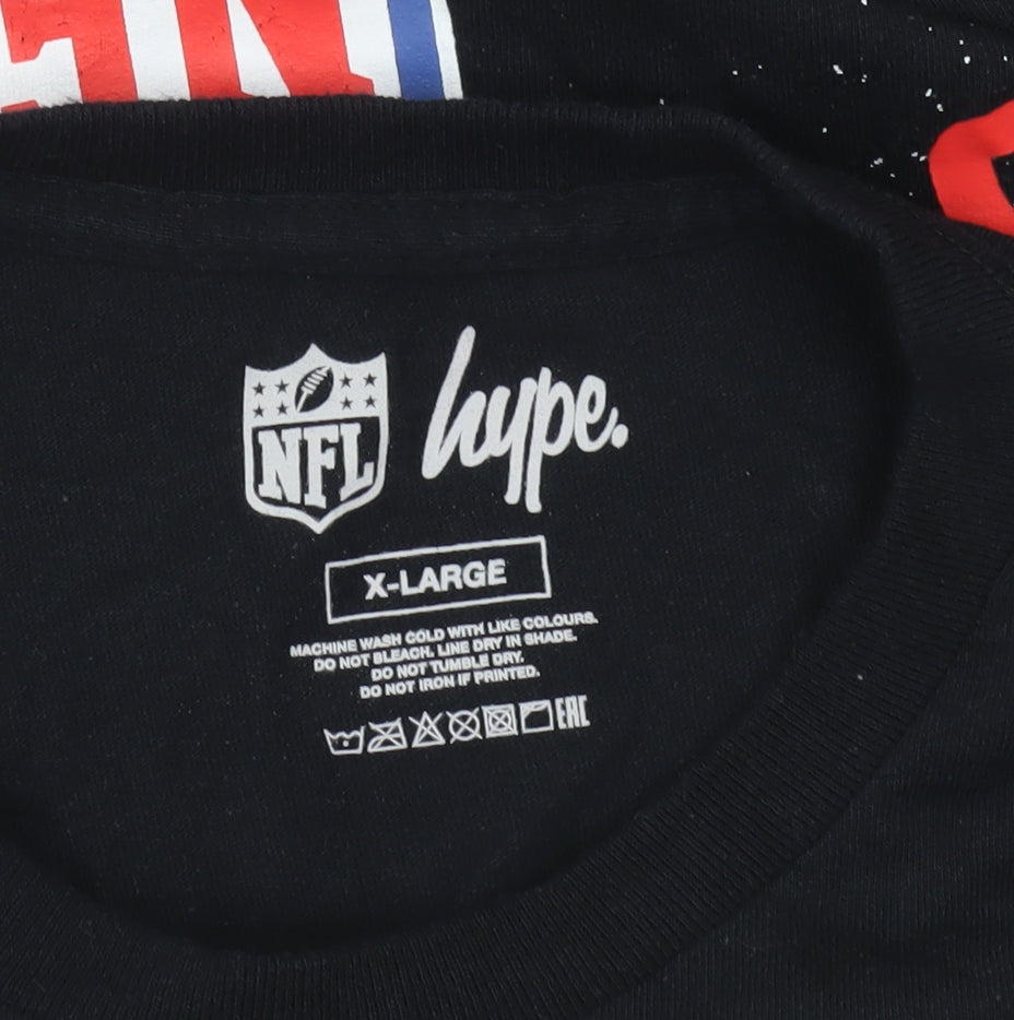 Hype NFL Men's Black XL Graphic Print Short Sleeve T-Shirt