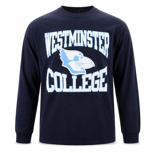 Champion Mens Blue M Long Sleeve Westminster College Graphic Shirt