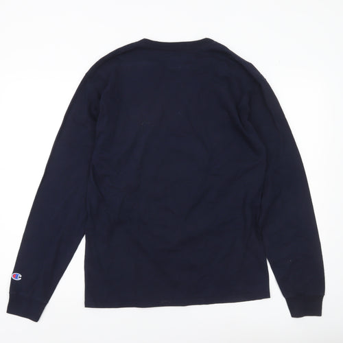 Champion Mens Blue M Long Sleeve Westminster College Graphic Shirt