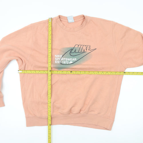 Nike Mens Pink M Pullover Sweatshirt Graphic Logo Sportswear