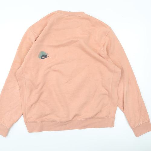 Nike Mens Pink M Pullover Sweatshirt Graphic Logo Sportswear