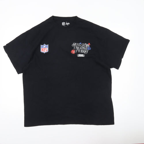 Hype Men’s Black NFL Graphic Print T-Shirt XL Short Sleeve