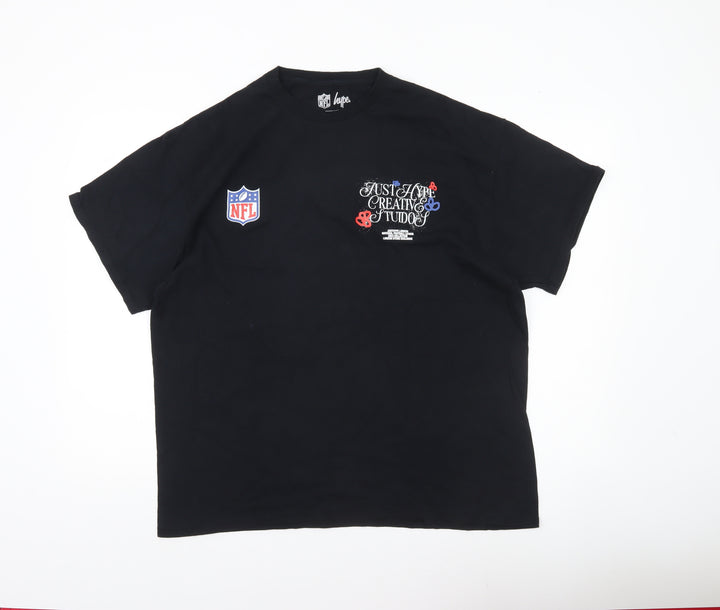 Hype Men’s Black NFL Graphic Print T-Shirt XL Short Sleeve