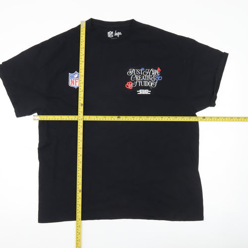 Hype Men’s Black NFL Graphic Print T-Shirt XL Short Sleeve