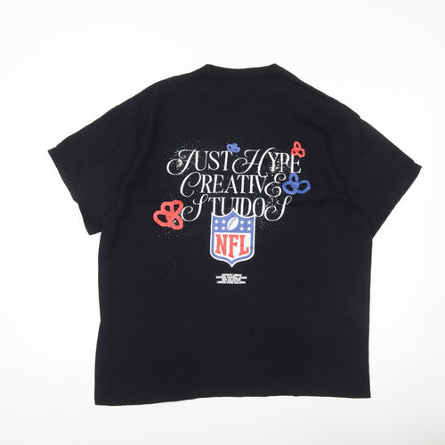 Hype Men’s Black NFL Graphic Print T-Shirt XL Short Sleeve