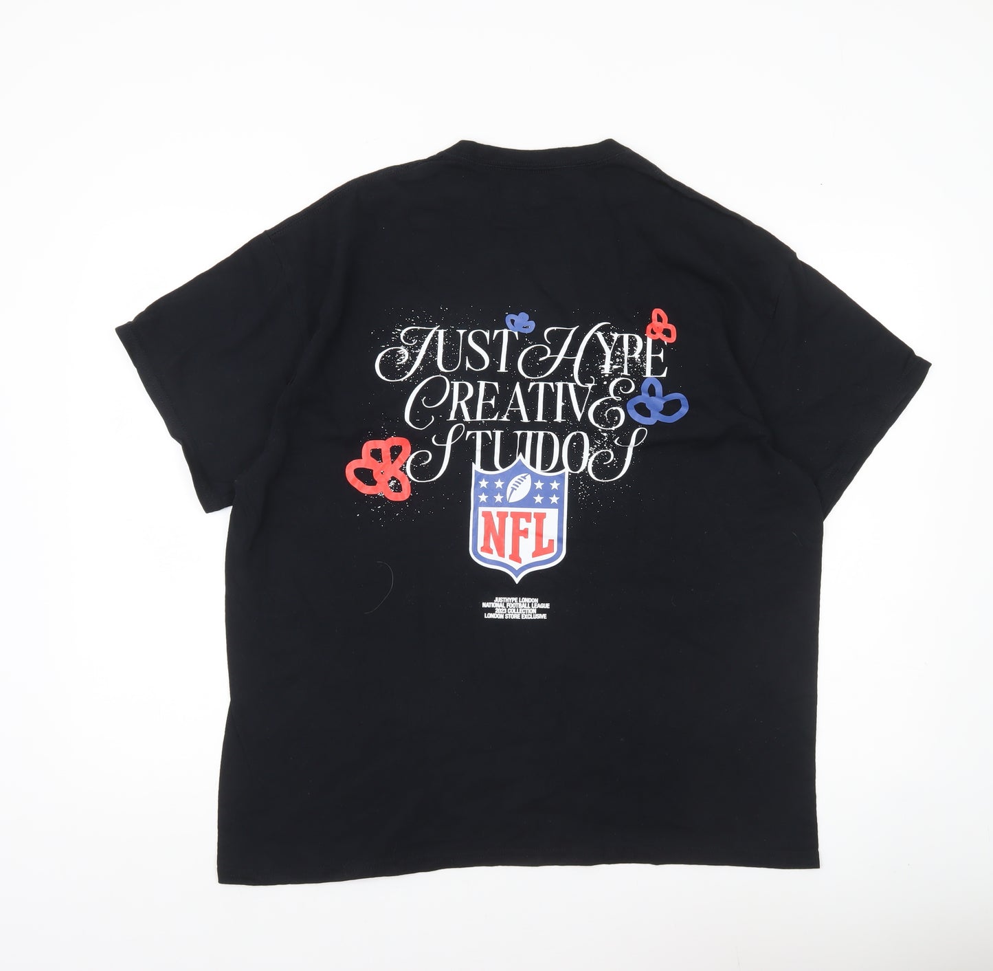 Hype Men’s Black NFL Graphic Print T-Shirt XL Short Sleeve