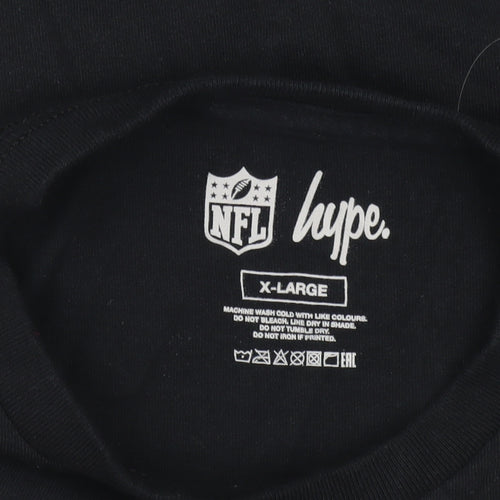 Hype Men’s Black NFL Graphic Print T-Shirt XL Short Sleeve