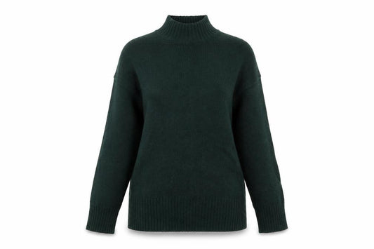 Front view of Nobody's Child Women's Green XS Mock Neck Knit Jumper