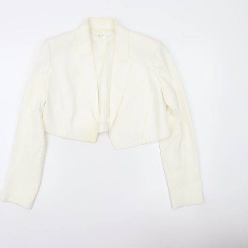 Paule Ka Women Ivory Cropped Blazer Size 12 Tailored Jacket