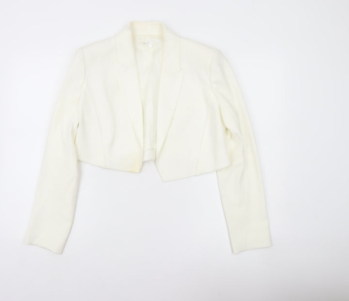 Paule Ka Women Ivory Cropped Blazer Size 12 Tailored Jacket