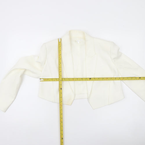 Paule Ka Women Ivory Cropped Blazer Size 12 Tailored Jacket