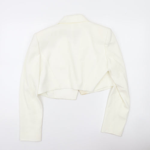 Paule Ka Women Ivory Cropped Blazer Size 12 Tailored Jacket