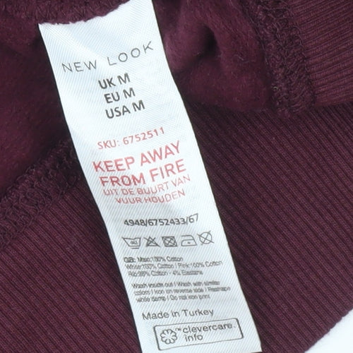New Look Womens Red Colourblock Crew Neck Logo Pullover Sweatshirt M