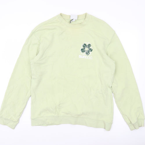 H&M Women’s Green Relaxed Fit Pullover Sweatshirt Size 12