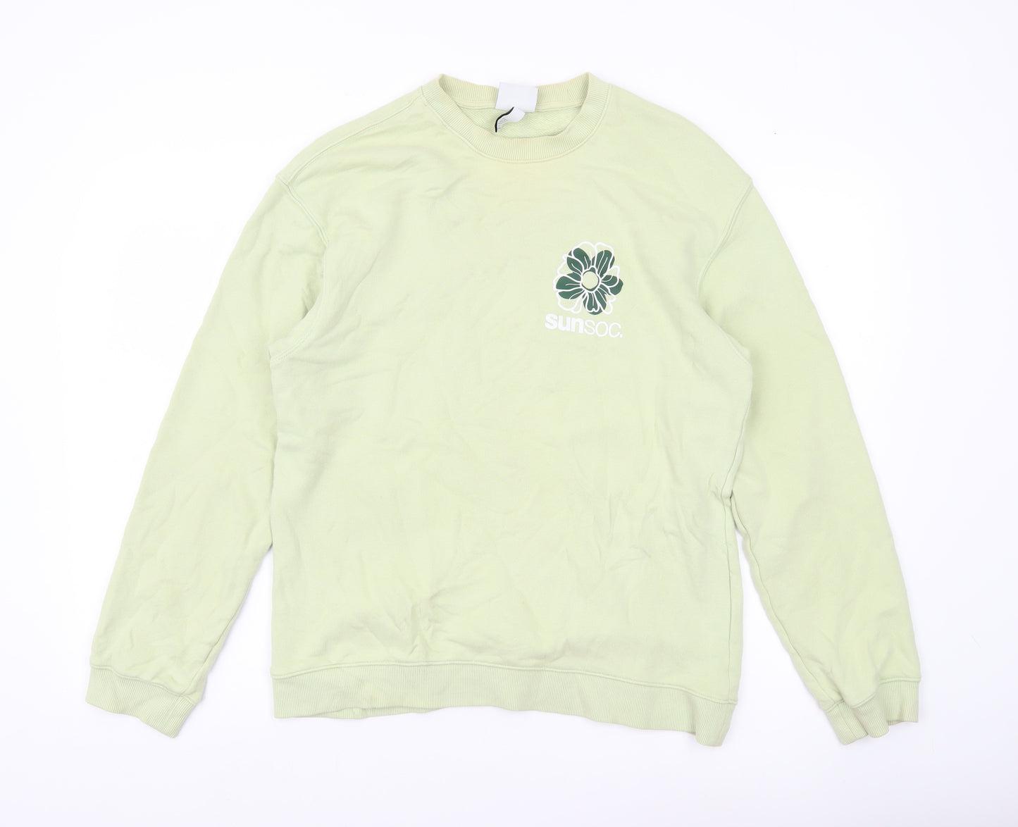 H&M Women’s Green Relaxed Fit Pullover Sweatshirt Size 12
