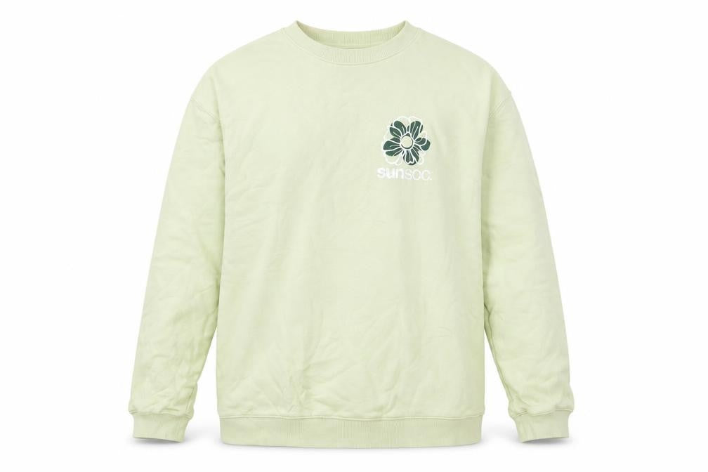 Front view of H&M Women’s Green Relaxed Fit Pullover Sweatshirt, size UK 12