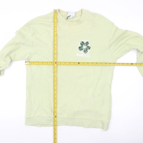 H&M Women’s Green Relaxed Fit Pullover Sweatshirt Size 12