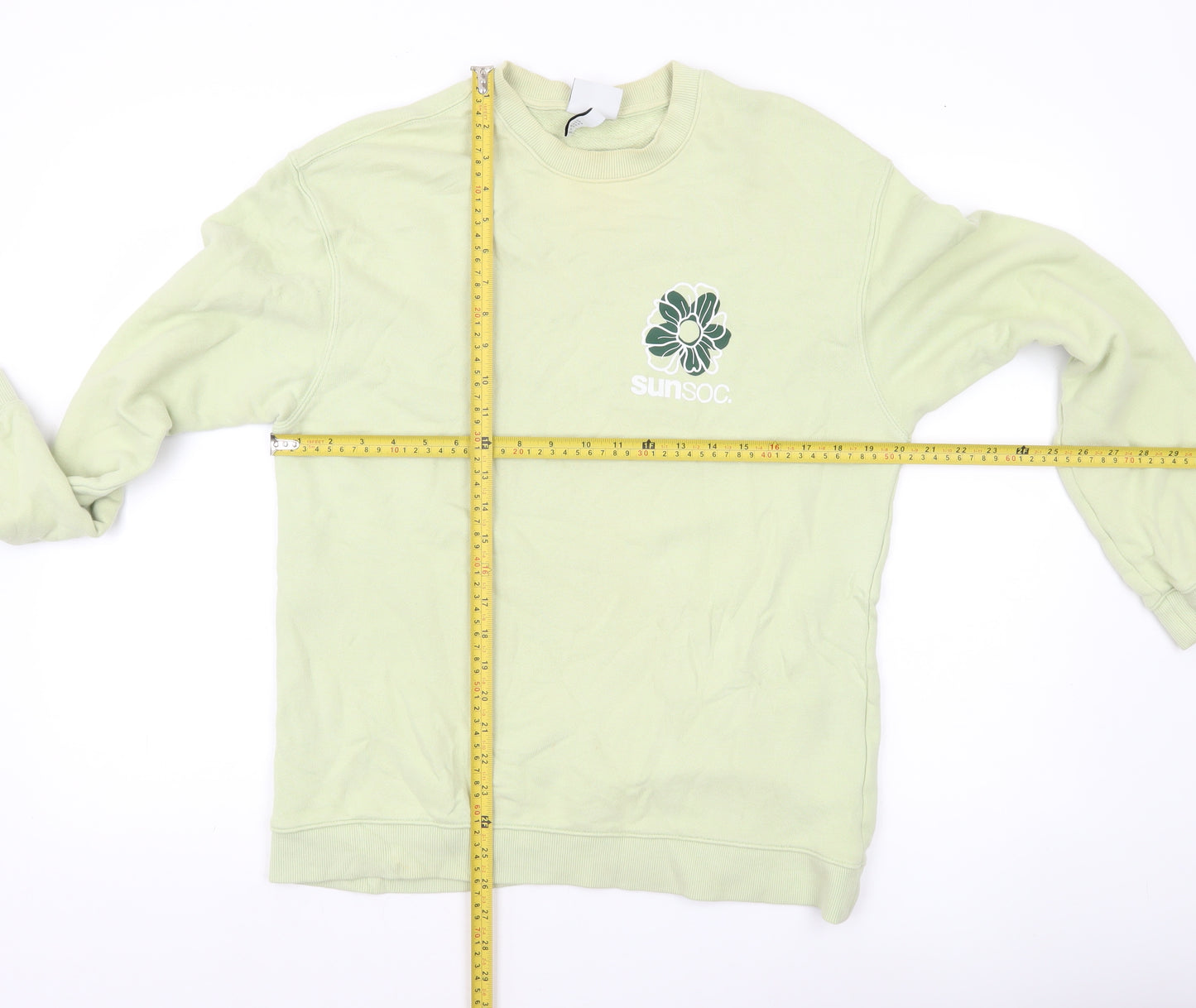H&M Women’s Green Relaxed Fit Pullover Sweatshirt Size 12