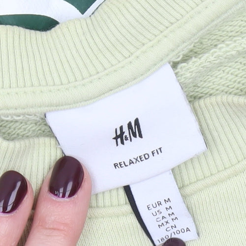 H&M Women’s Green Relaxed Fit Pullover Sweatshirt Size 12