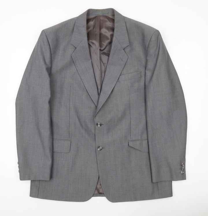 Varteks Men’s Grey Wool Blend Blazer Jacket Size 44 Regular