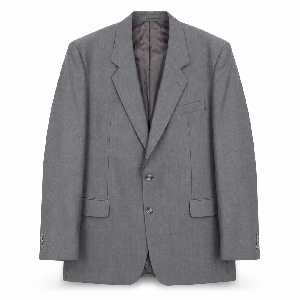 Front view of Varteks Men’s Grey Wool Blend Blazer Jacket, size 44, Regular