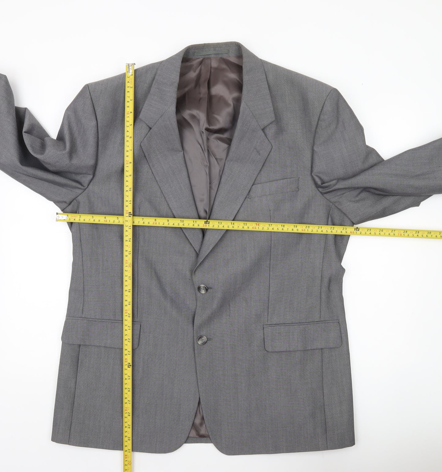 Varteks Men’s Grey Wool Blend Blazer Jacket Size 44 Regular