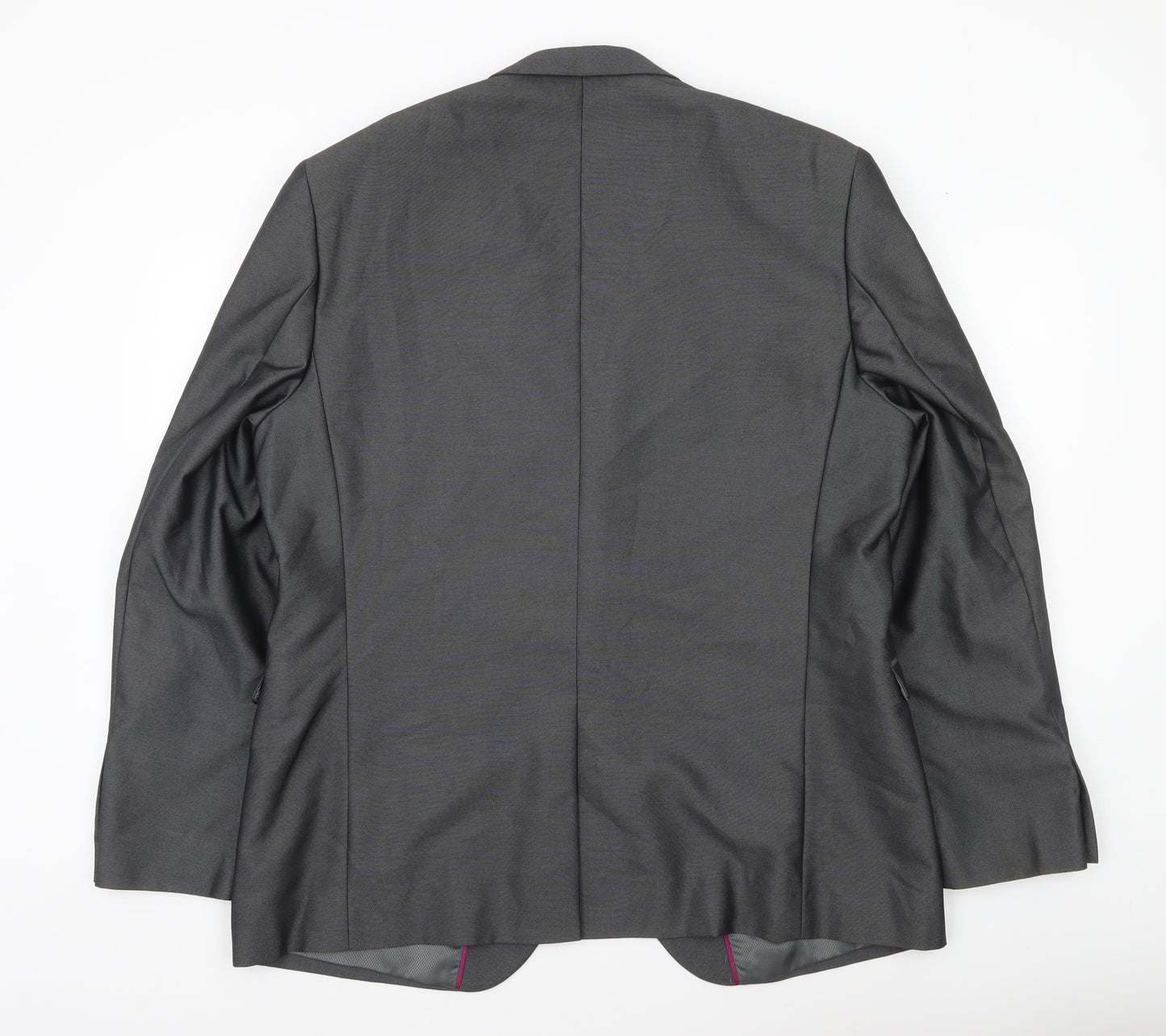 George Men Grey 46R Blazer Jacket Single Breasted Notch Lapel