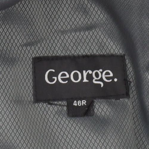 George Men Grey 46R Blazer Jacket Single Breasted Notch Lapel
