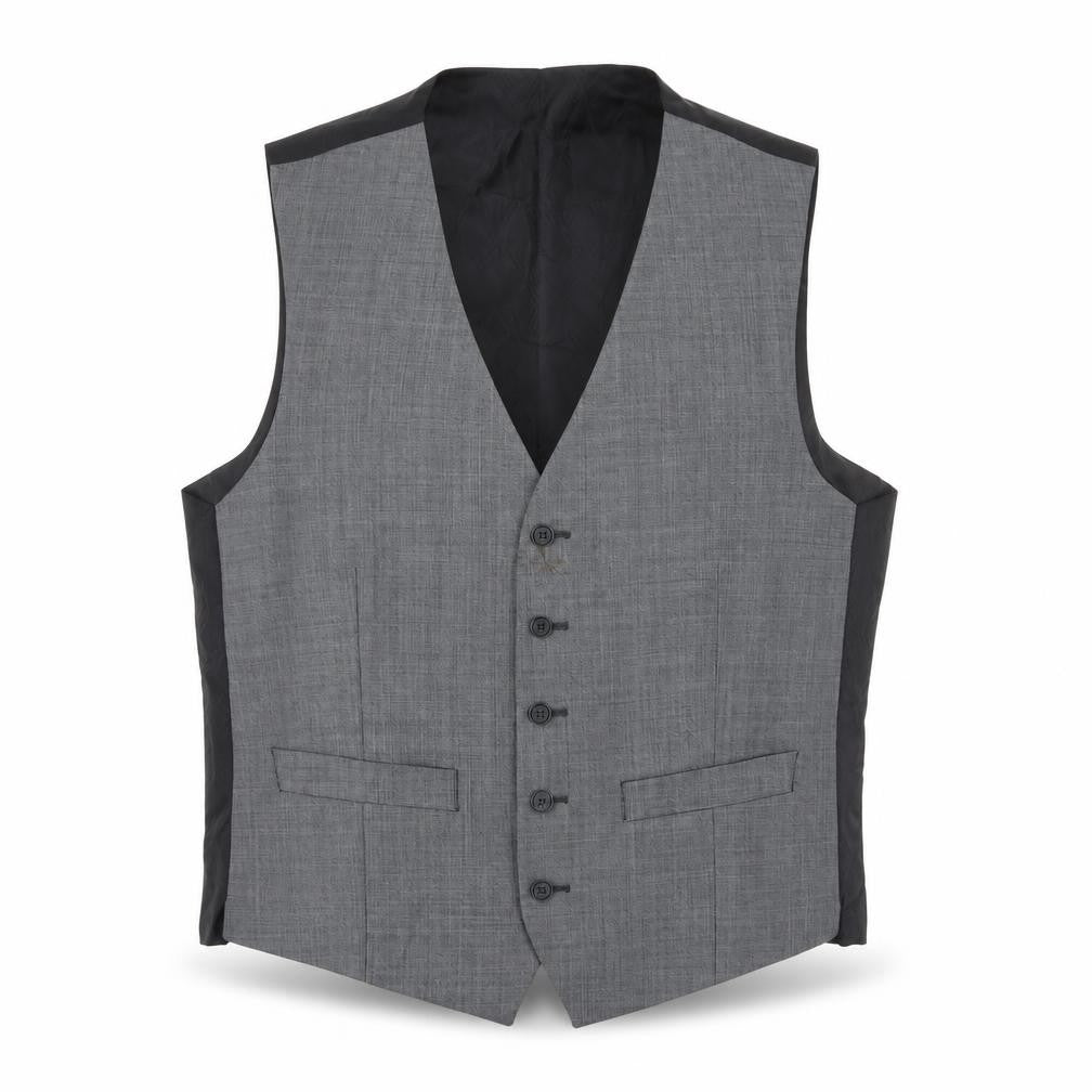 Front view of Jeff Banks Men’s Grey 40 Chest Wool Waistcoat Regular Fit