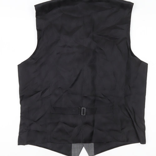 Jeff Banks Men’s Grey 40 Chest Wool Waistcoat Regular Fit