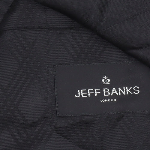 Jeff Banks Men’s Grey 40 Chest Wool Waistcoat Regular Fit