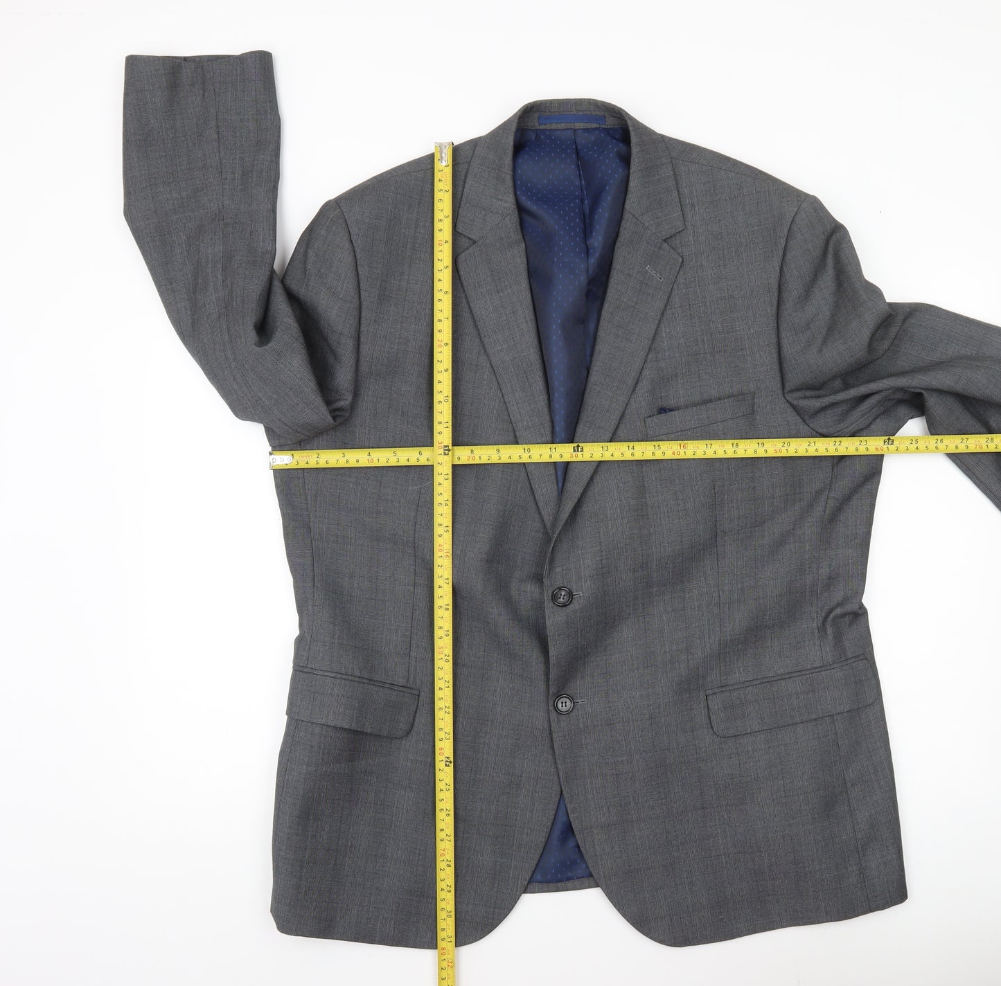 Tailor & Cutter Men’s Grey 46R Notch Lapel Suit Jacket