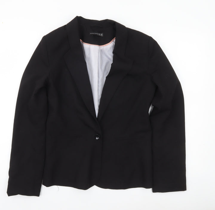 Atmosphere Women Black Size 10 Blazer Jacket Single Breasted Workwear