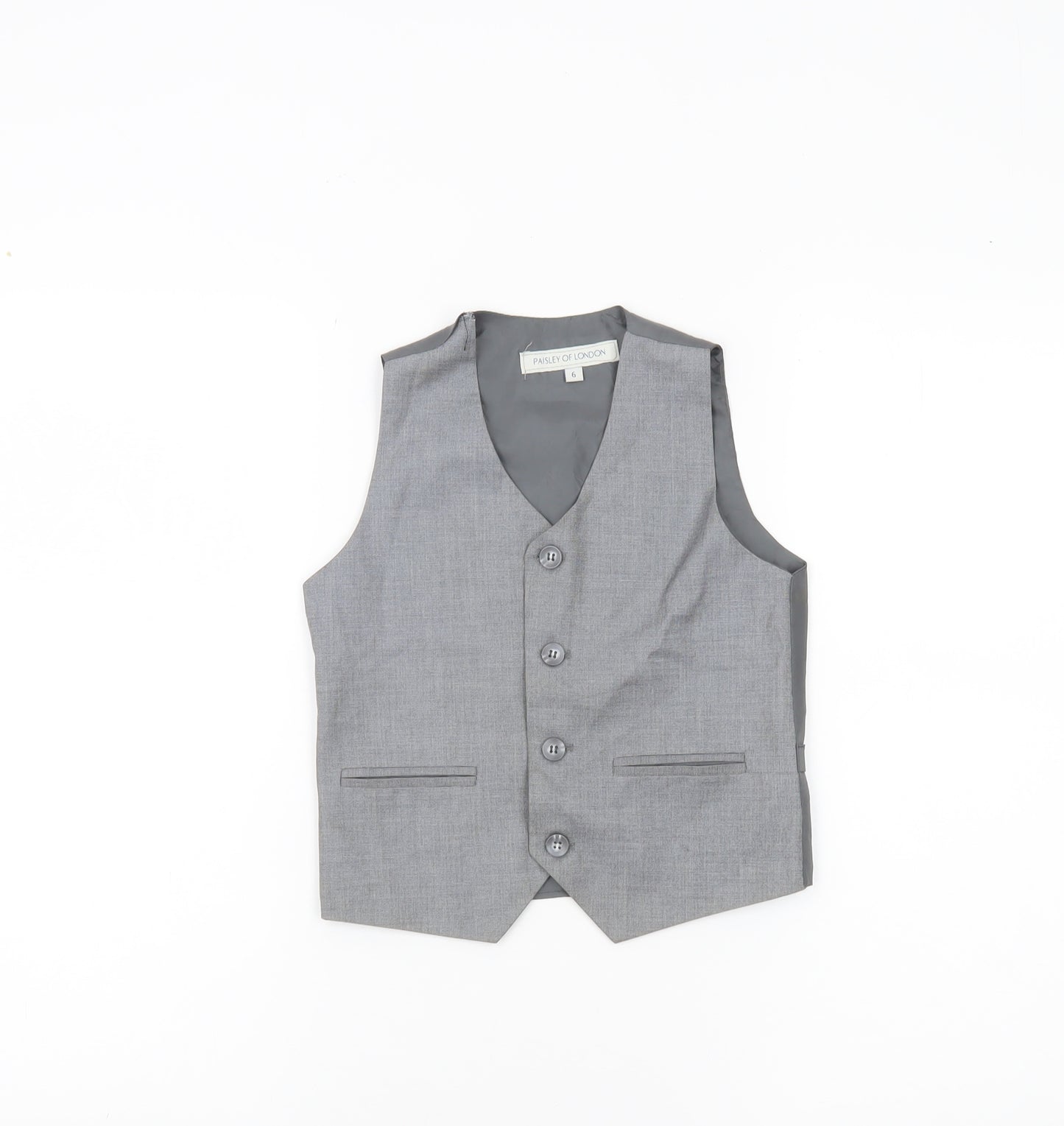Paisley of London Boys Grey 6 Years Suit Waistcoat Formal Wedding