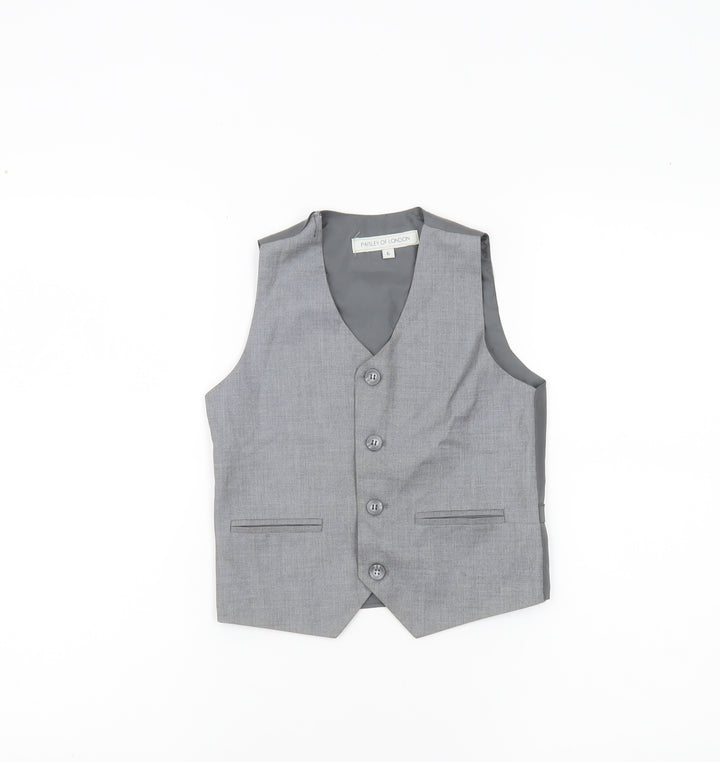 Paisley of London Boys Grey 6 Years Suit Waistcoat Formal Wedding