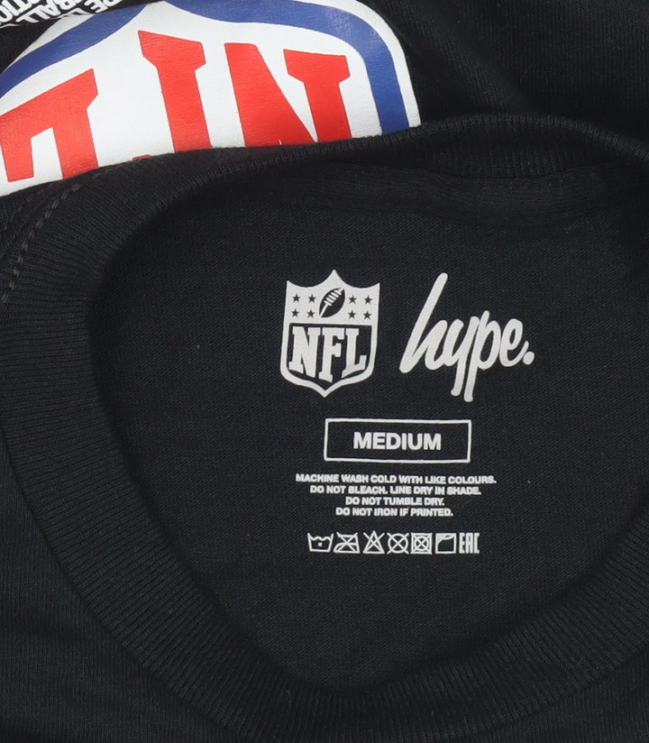Hype Men’s Black Medium NFL Graphic Print Logo T-Shirt